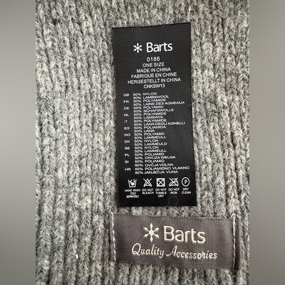 Barts Gray Scarf - Picture 3 of 4
